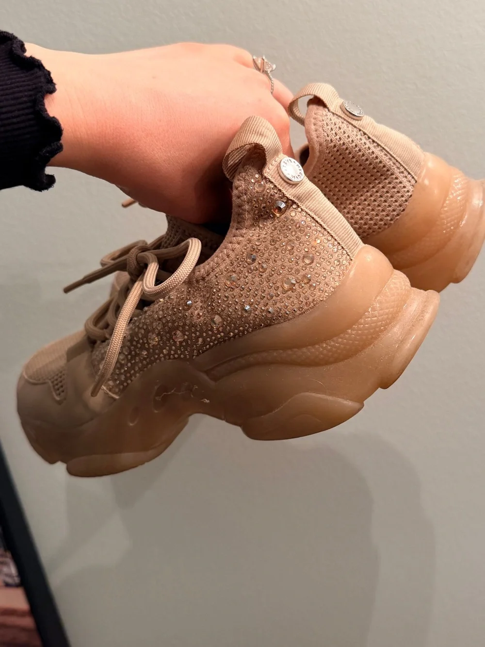 Steve Madden Beige Chunky Knit Sneakers